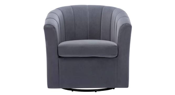 Barrin Swivel Solid Wood Barrel Chair in Purple Colour (Grey) by Urban Ladder - Design 1 Side View - 852894