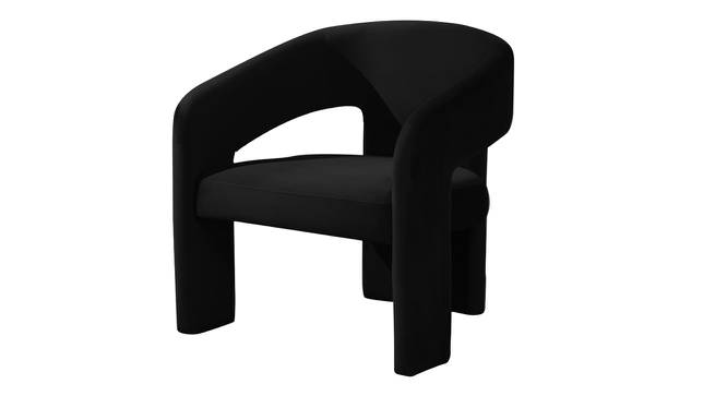 Ashley Velvet Accent Chair in Yellow Colour (Black) by Urban Ladder - Front View Design 1 - 852970