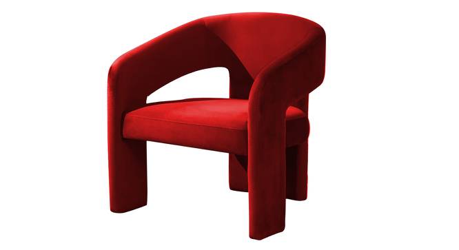 Ashley Velvet Accent Chair in Yellow Colour (Red) by Urban Ladder - Front View Design 1 - 852977