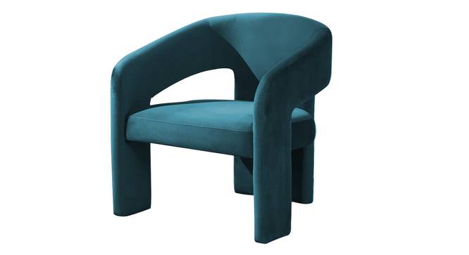 Ashley Velvet Accent Chair in Yellow Colour (Teal Blue) by Urban Ladder - Front View Design 1 - 852978