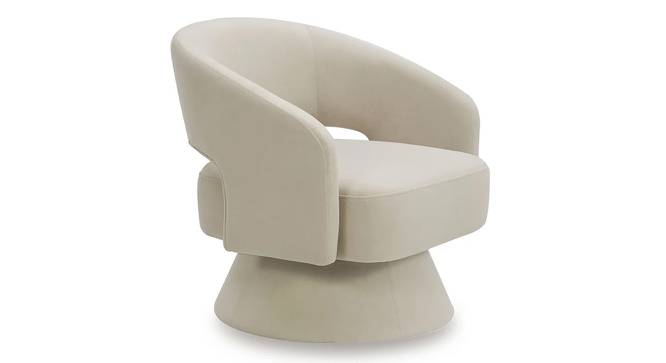 Aracell Swivel Solid Wood Round Chair in Yellow Colour (Cream) by Urban Ladder - Front View Design 1 - 852985