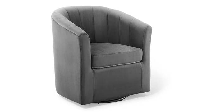 Barrin Swivel Solid Wood Barrel Chair in Purple Colour (Grey) by Urban Ladder - Front View Design 1 - 852988
