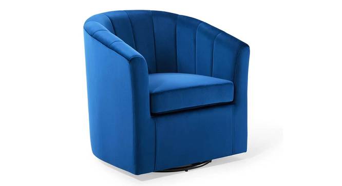 Barrin Swivel Solid Wood Barrel Chair in Purple Colour (Navy Blue) by Urban Ladder - Front View Design 1 - 852990
