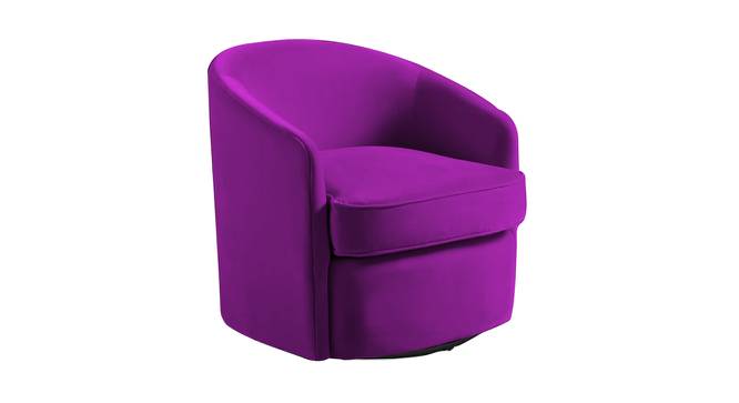 Andean Swivel Solid Wood Barrel Chair in T Blue Colour (Purple) by Urban Ladder - Front View Design 1 - 853095