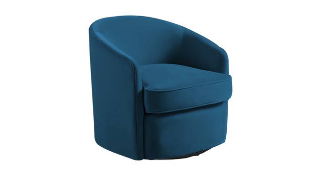 Andean Swivel Solid Wood Barrel Chair in T Blue Colour (Teal Blue) by Urban Ladder - Front View Design 1 - 853096