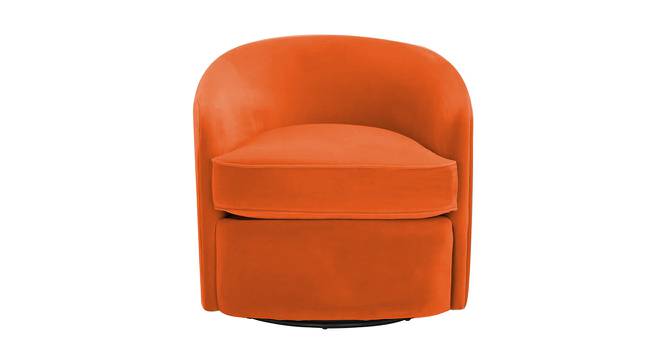 Andean Swivel Solid Wood Barrel Chair in T Blue Colour (Orange) by Urban Ladder - Design 1 Side View - 853161