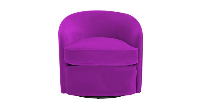 Andean Swivel Solid Wood Barrel Chair in T Blue Colour (Purple) by Urban Ladder - Design 1 Side View - 853162