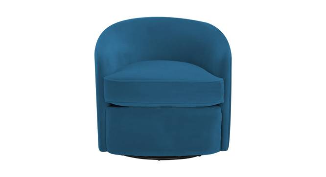 Andean Swivel Solid Wood Barrel Chair in T Blue Colour (Teal Blue) by Urban Ladder - Design 1 Side View - 853163