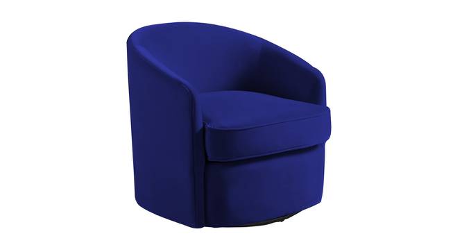 Andean Swivel Solid Wood Barrel Chair in T Blue Colour (Navy Blue) by Urban Ladder - Front View Design 1 - 853222