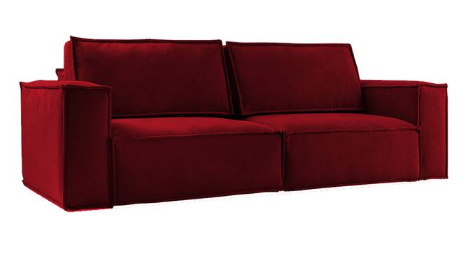 Skult 3 Seater Pull Out Sofa Cum Bed In Pink Colour (Maroon) by Urban Ladder - Front View Design 1 - 853308