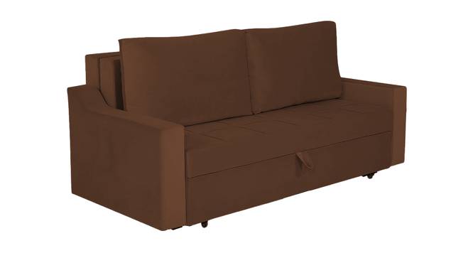 Step 3 Seater Pull Out Sofa Cum Bed In T Blue  Colour (Brown) by Urban Ladder - Front View Design 1 - 853312