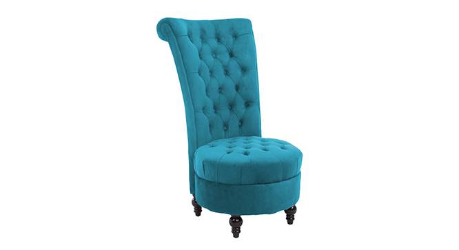 Piece High Back Accent Chair in Black Colour (Teal Blue) by Urban Ladder - Front View Design 1 - 853323