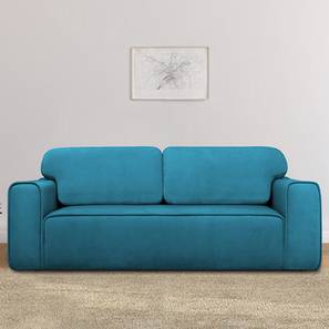 Sofa Cum Bed In Kheda Design Parega 3 Seater Fold Out Sofa cum Bed In Blue Colour
