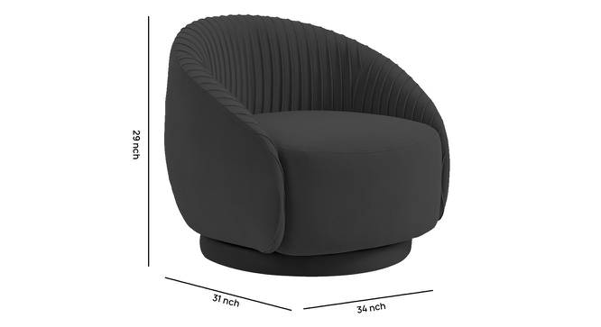 Lorna Swivel Solid Wood Round Chair in T Blue Colour (Black) by Urban Ladder - Front View Design 1 - 853581