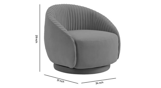 Lorna Swivel Solid Wood Round Chair in T Blue Colour (Grey) by Urban Ladder - Front View Design 1 - 853585