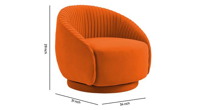 Lorna Swivel Solid Wood Round Chair in T Blue Colour (Orange) by Urban Ladder - Front View Design 1 - 853586
