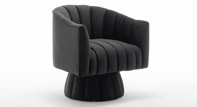 Morrow Swivel Solid Wood Round Chair in Dusty Rose Colour (Black) by Urban Ladder - Front View Design 1 - 853591