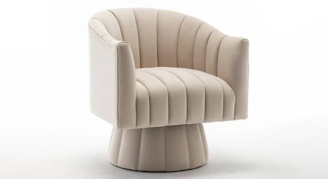 Morrow Swivel Solid Wood Round Chair in Dusty Rose Colour (Cream) by Urban Ladder - Front View Design 1 - 853593