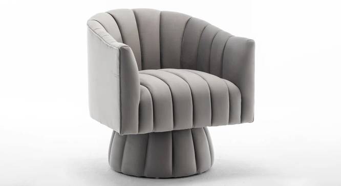 Morrow Swivel Solid Wood Round Chair in Dusty Rose Colour (Grey) by Urban Ladder - Front View Design 1 - 853599