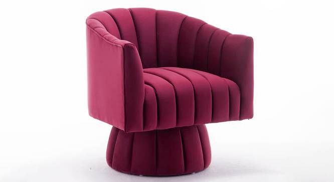 Morrow Swivel Solid Wood Round Chair in Dusty Rose Colour (Maroon) by Urban Ladder - Front View Design 1 - 853602