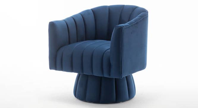 Morrow Swivel Solid Wood Round Chair in Dusty Rose Colour (Navy Blue) by Urban Ladder - Front View Design 1 - 853603