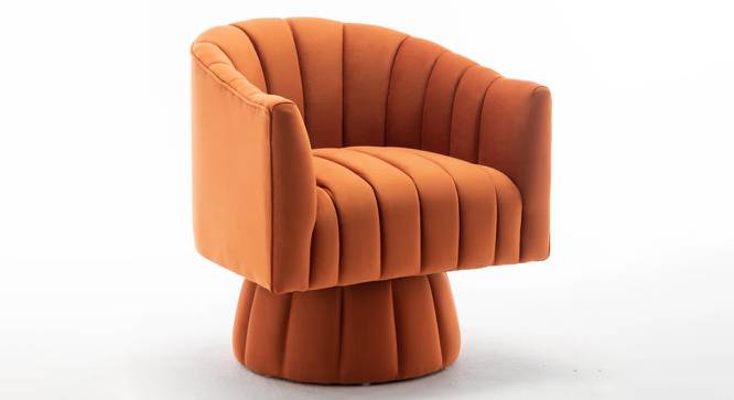 Morrow Swivel Solid Wood Round Chair in Dusty Rose Colour (Orange) by Urban Ladder - Front View Design 1 - 853606