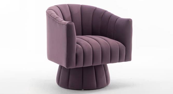 Morrow Swivel Solid Wood Round Chair in Dusty Rose Colour (Purple) by Urban Ladder - Front View Design 1 - 853608