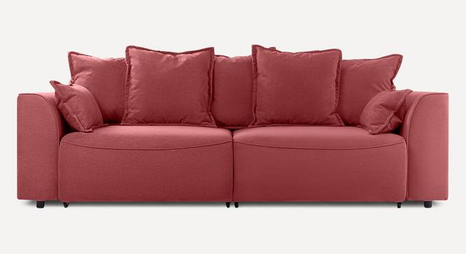 Leon 3 Seater Pull Out Sofa Cum Bed In Dusty Rose Colour (Dusty Rose) by Urban Ladder - Design 1 Side View - 853636
