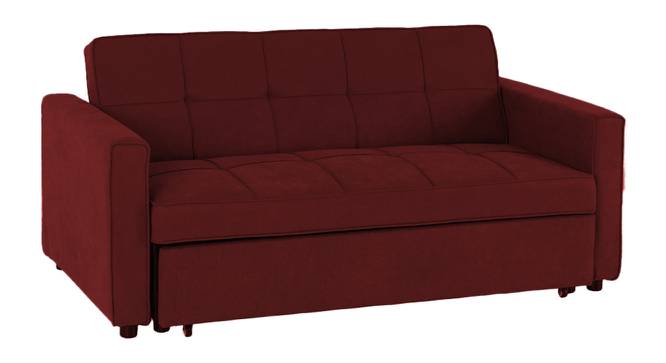 Medas 3 Seater Pull Out Sofa Cum Bed In Black Colour (Maroon) by Urban Ladder - Design 1 Side View - 853648