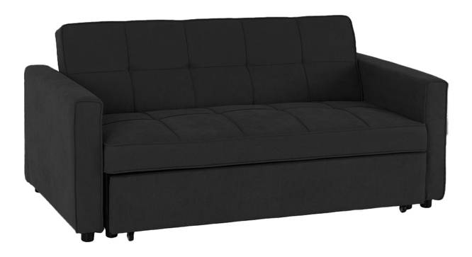 Medas 3 Seater Pull Out Sofa Cum Bed In Black Colour (Black) by Urban Ladder - Design 1 Side View - 853651