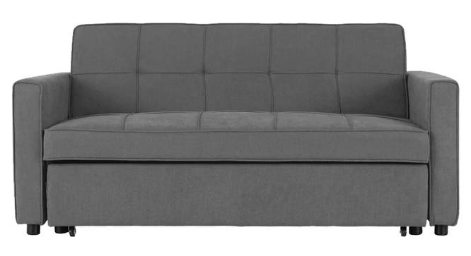 Medas 3 Seater Pull Out Sofa Cum Bed In Black Colour (Dark Grey) by Urban Ladder - Front View Design 1 - 853668