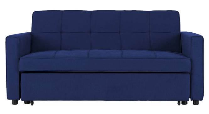 Medas 3 Seater Pull Out Sofa Cum Bed In Black Colour (Navy Blue) by Urban Ladder - Front View Design 1 - 853672