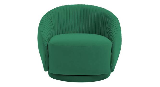 Lorna Swivel Solid Wood Round Chair in T Blue Colour (Green) by Urban Ladder - Design 1 Side View - 853723