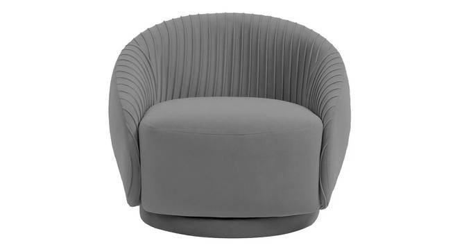 Lorna Swivel Solid Wood Round Chair in T Blue Colour (Grey) by Urban Ladder - Design 1 Side View - 853724