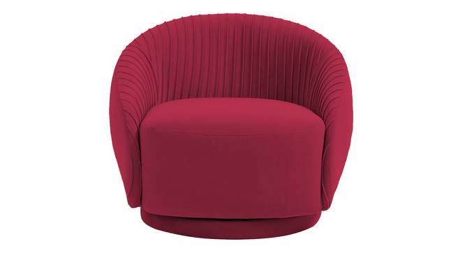 Lorna Swivel Solid Wood Round Chair in T Blue Colour (Maroon) by Urban Ladder - Design 1 Side View - 853726