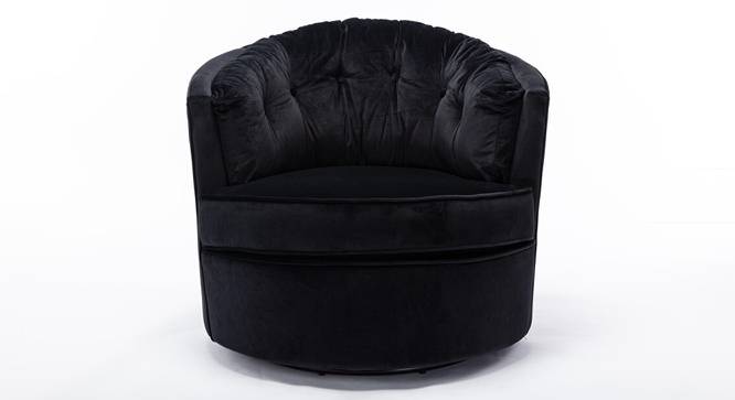 Marius Swivel Solid Wood Round Chair in Orange Colour (Black) by Urban Ladder - Design 1 Side View - 853741