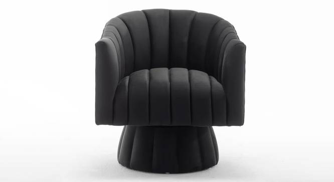 Morrow Swivel Solid Wood Round Chair in Dusty Rose Colour (Black) by Urban Ladder - Design 1 Side View - 853745
