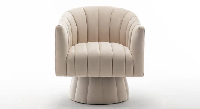 Morrow Swivel Solid Wood Round Chair in Dusty Rose Colour (Cream) by Urban Ladder - Design 1 Side View - 853746