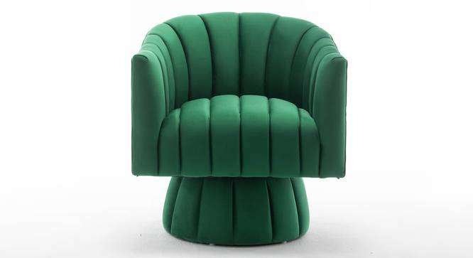 Morrow Swivel Solid Wood Round Chair in Dusty Rose Colour (Green) by Urban Ladder - Design 1 Side View - 853747