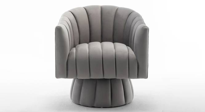 Morrow Swivel Solid Wood Round Chair in Dusty Rose Colour (Grey) by Urban Ladder - Design 1 Side View - 853749