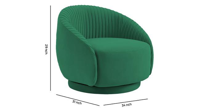 Lorna Swivel Solid Wood Round Chair in T Blue Colour (Green) by Urban Ladder - Front View Design 1 - 853750