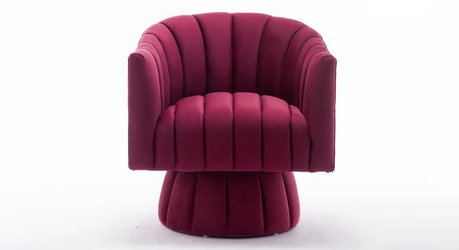 Morrow Swivel Solid Wood Round Chair in Dusty Rose Colour (Maroon) by Urban Ladder - Design 1 Side View - 853751