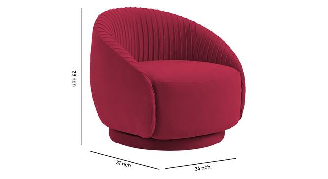 Lorna Swivel Solid Wood Round Chair in T Blue Colour (Maroon) by Urban Ladder - Front View Design 1 - 853752