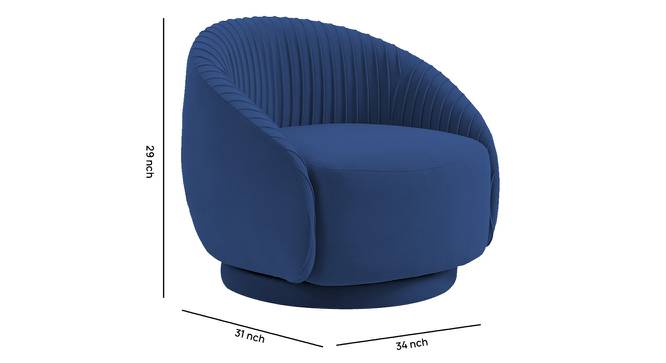 Lorna Swivel Solid Wood Round Chair in T Blue Colour (Navy Blue) by Urban Ladder - Front View Design 1 - 853754