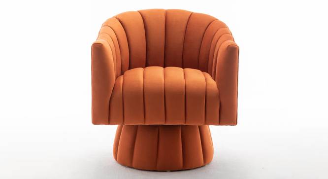 Morrow Swivel Solid Wood Round Chair in Dusty Rose Colour (Orange) by Urban Ladder - Design 1 Side View - 853755