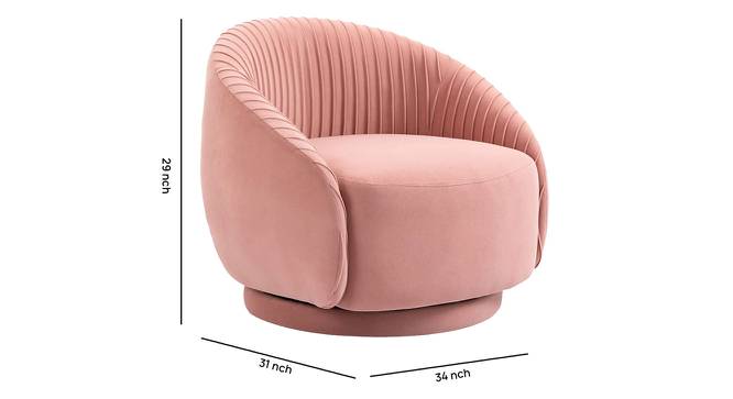 Lorna Swivel Solid Wood Round Chair in T Blue Colour (Pink) by Urban Ladder - Front View Design 1 - 853756