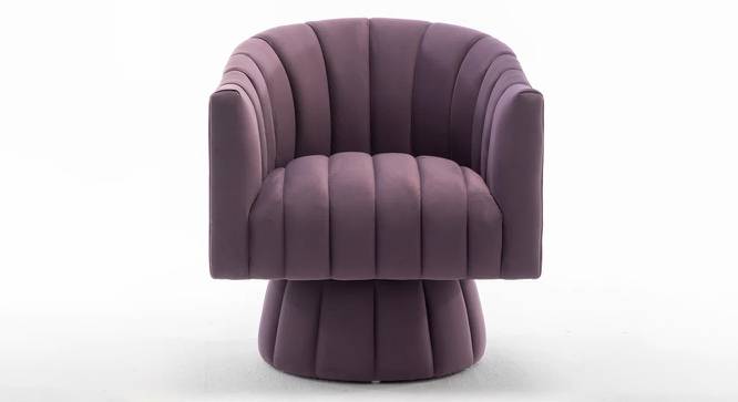 Morrow Swivel Solid Wood Round Chair in Dusty Rose Colour (Purple) by Urban Ladder - Design 1 Side View - 853757