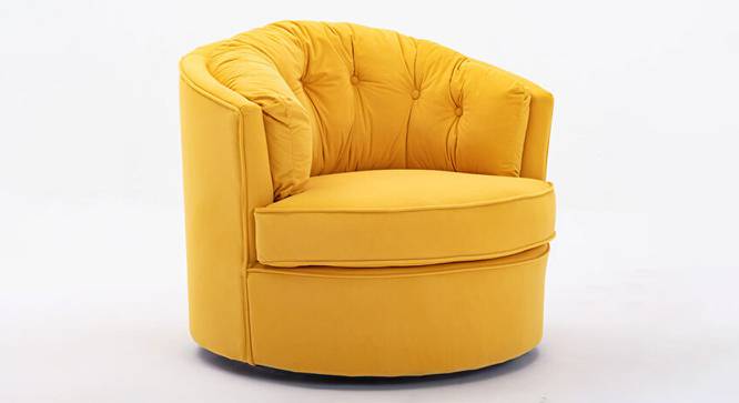 Marius Swivel Solid Wood Round Chair in Orange Colour (Yellow) by Urban Ladder - Front View Design 1 - 853761