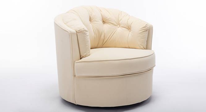 Marius Swivel Solid Wood Round Chair in Orange Colour (Cream) by Urban Ladder - Front View Design 1 - 853764