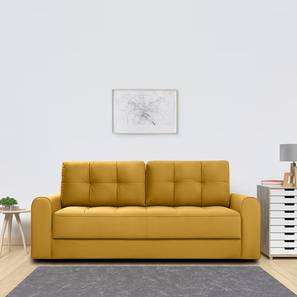 New Arrivals Living Room Furniture Design Calliro 3 Seater Fold Out Sofa cum Bed In Yellow Colour